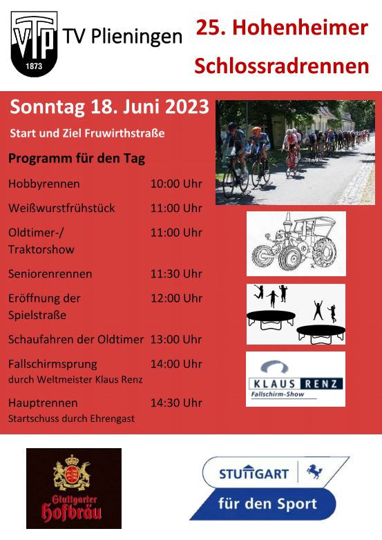 TV Plieningen Flyer Schlossradrennen 2023